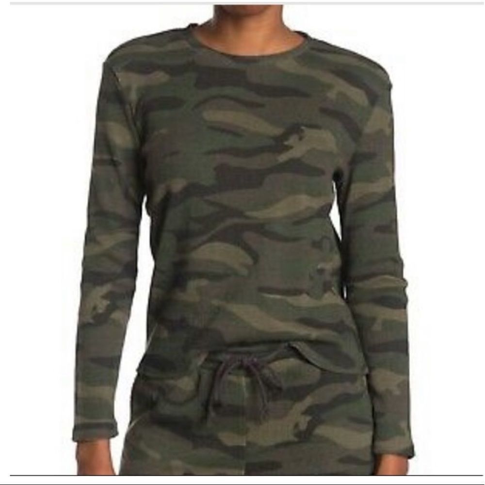 RDI Women's Camouflage Waffle Knit Long Sleeve
Thermal T-Shirt Top Camo Size L